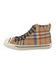 Burberry Canvas Plaid Print Sneakers