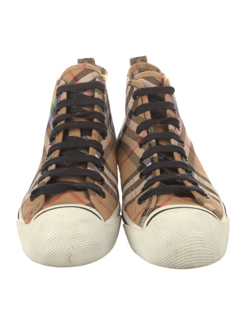 Burberry Canvas Plaid Print Sneakers