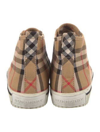 Burberry Canvas Plaid Print Sneakers
