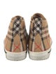 Burberry Canvas Plaid Print Sneakers
