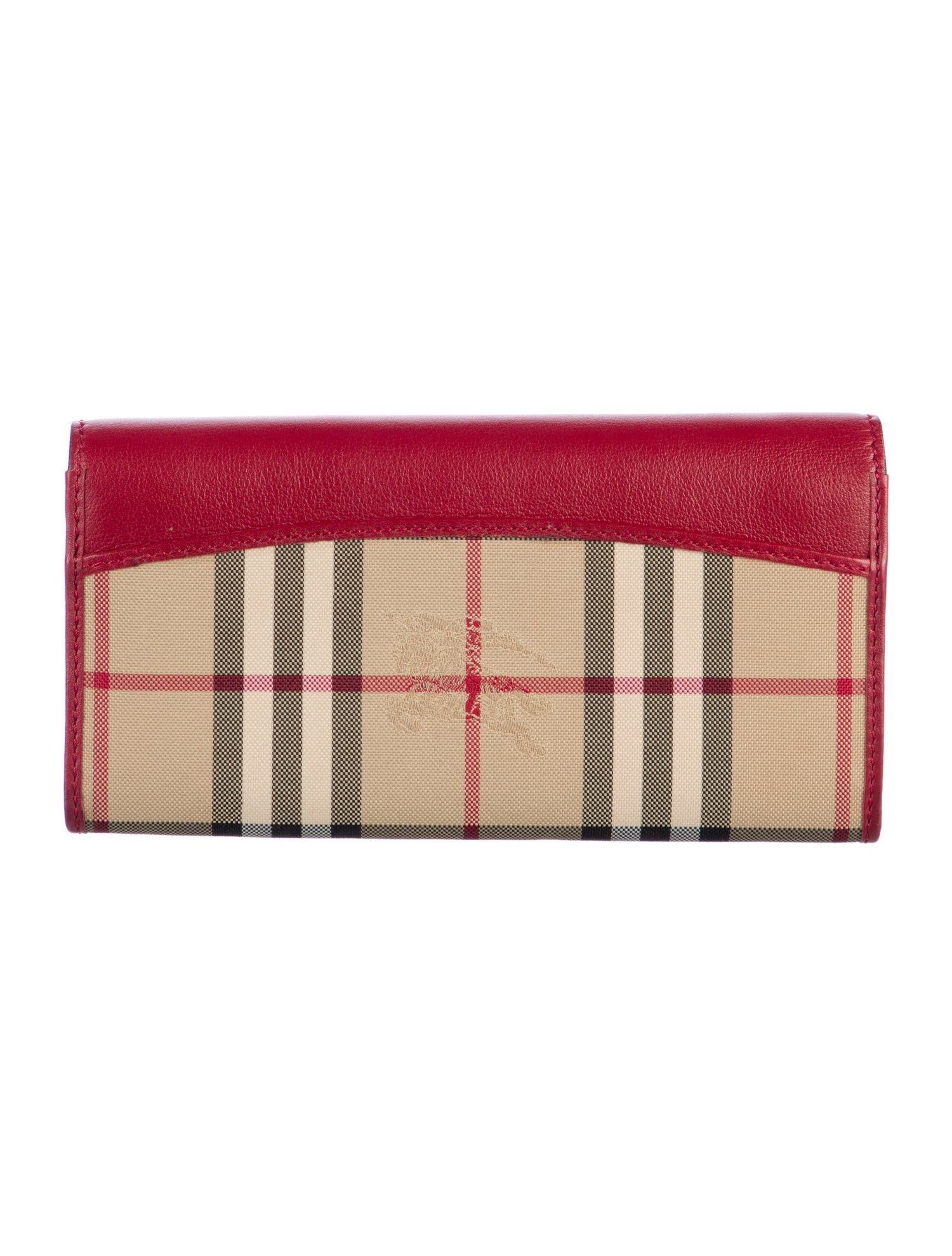 Burberry Horseferry Check Pattern Leather Continental Wallet