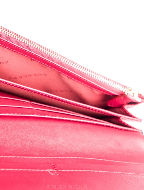 Burberry Horseferry Check Pattern Leather Continental Wallet