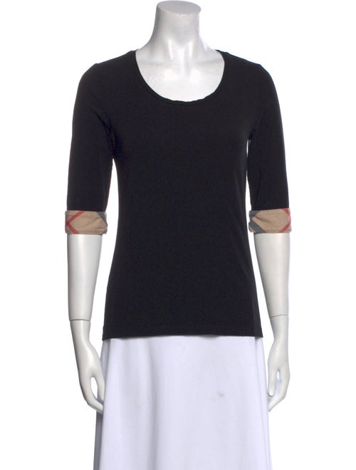 Burberry Scoop Neck Three-Quarter Sleeve T-Shirt