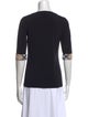 Burberry Scoop Neck Three-Quarter Sleeve T-Shirt