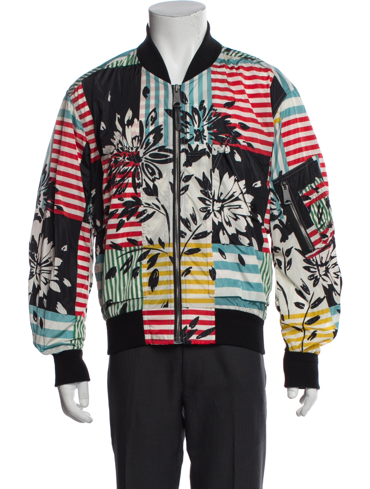 Burberry Striped Bomber Jacket