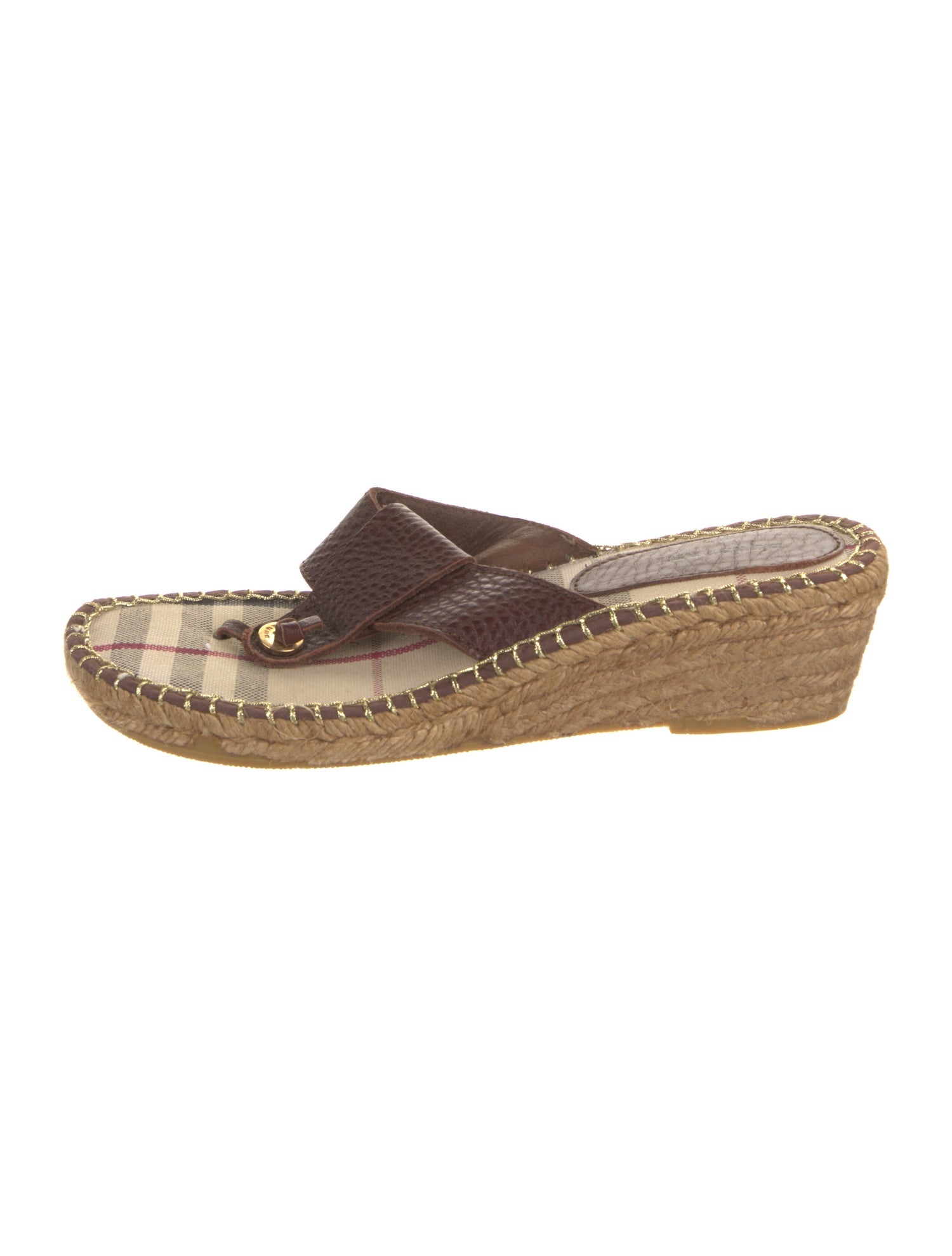 Burberry Nova Check Pattern Leather Espadrilles