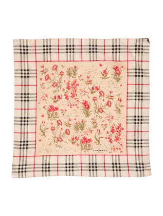 Burberry Floral Check Nova Check Pattern Scarf