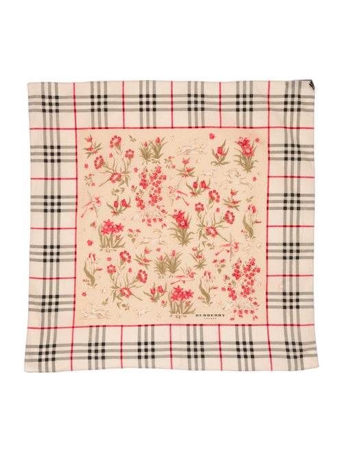 Burberry Floral Check Nova Check Pattern Scarf