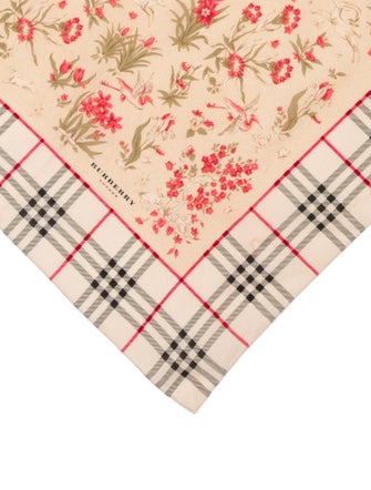 Burberry Floral Check Nova Check Pattern Scarf