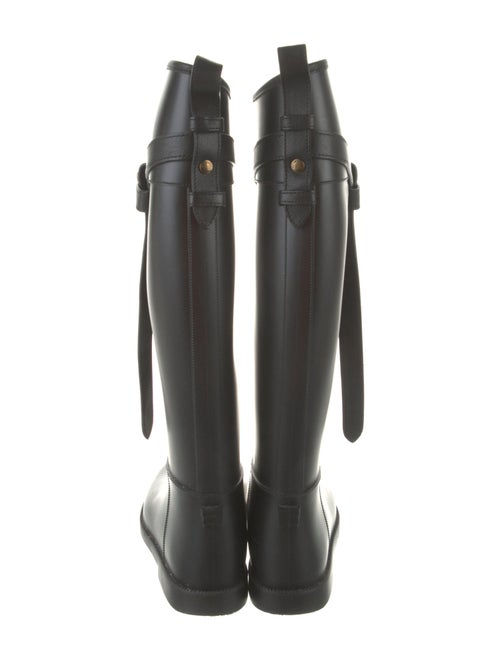 Burberry Nova Check Pattern Leather Rain Boots