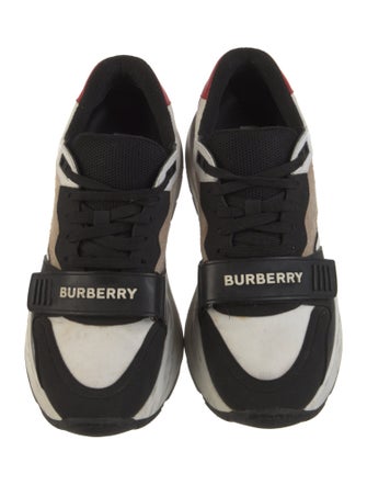 Burberry Nova Check Pattern Leather Sneakers