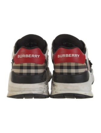 Burberry Nova Check Pattern Leather Sneakers