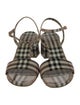 Burberry Nova Check Pattern Patent Leather Slingback Sandals