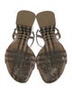 Burberry Nova Check Pattern Patent Leather Slingback Sandals