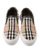 Burberry House Check Pattern Leather Trim Embellishment Sneakers