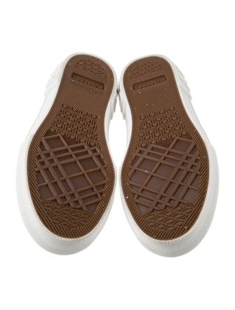 Burberry House Check Pattern Leather Trim Embellishment Sneakers