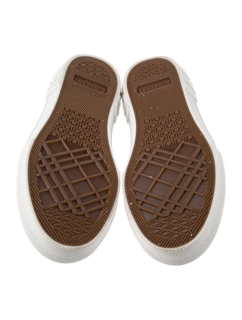 Burberry House Check Pattern Leather Trim Embellishment Sneakers