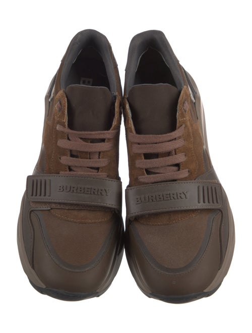 Burberry House Check Pattern Suede Athletic Sneakers