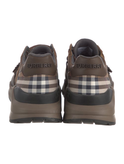 Burberry House Check Pattern Suede Athletic Sneakers