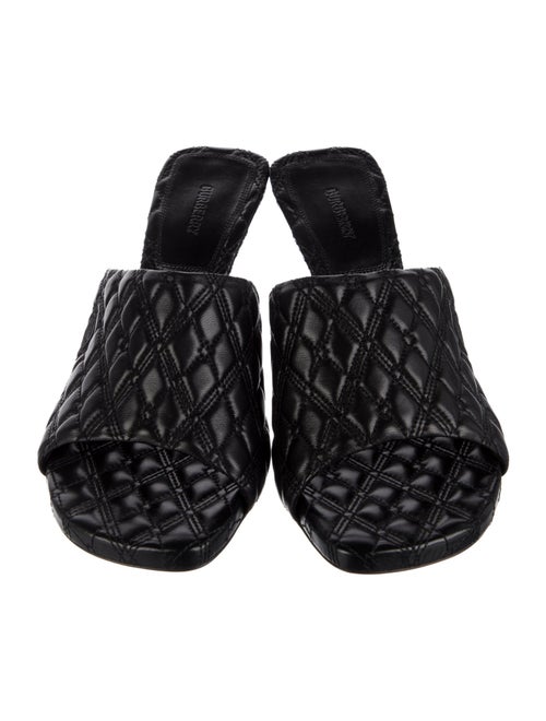 Burberry Leather Embroidered Accent Slides