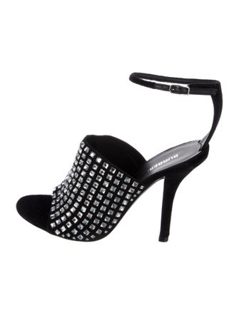 Burberry Suede Crystal Embellishments Sandals
