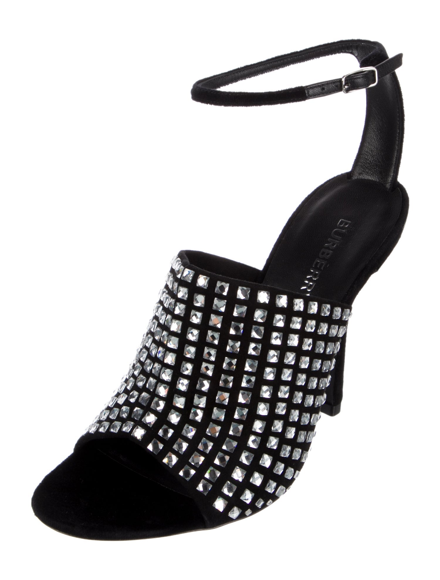 Burberry Suede Crystal Embellishments Sandals