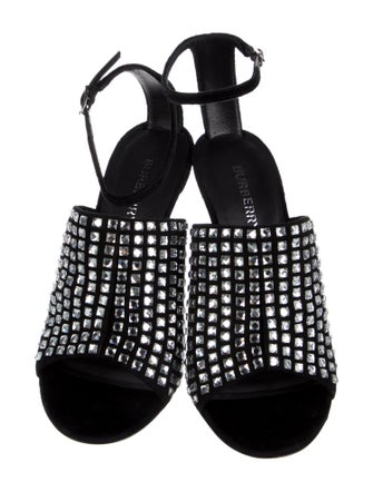 Burberry Suede Crystal Embellishments Sandals