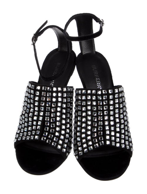 Burberry Suede Crystal Embellishments Sandals