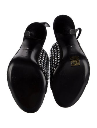 Burberry Suede Crystal Embellishments Sandals