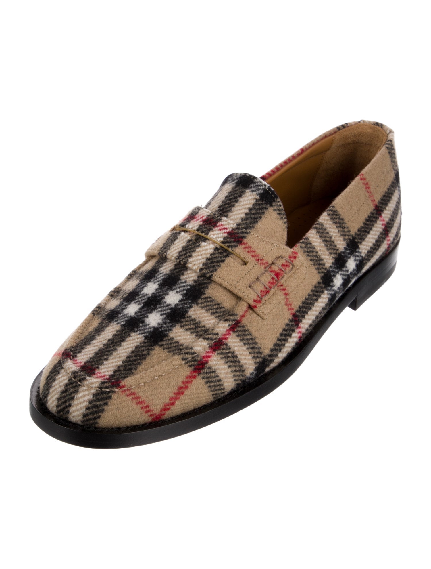 Burberry House Check Pattern Wool Loafers
