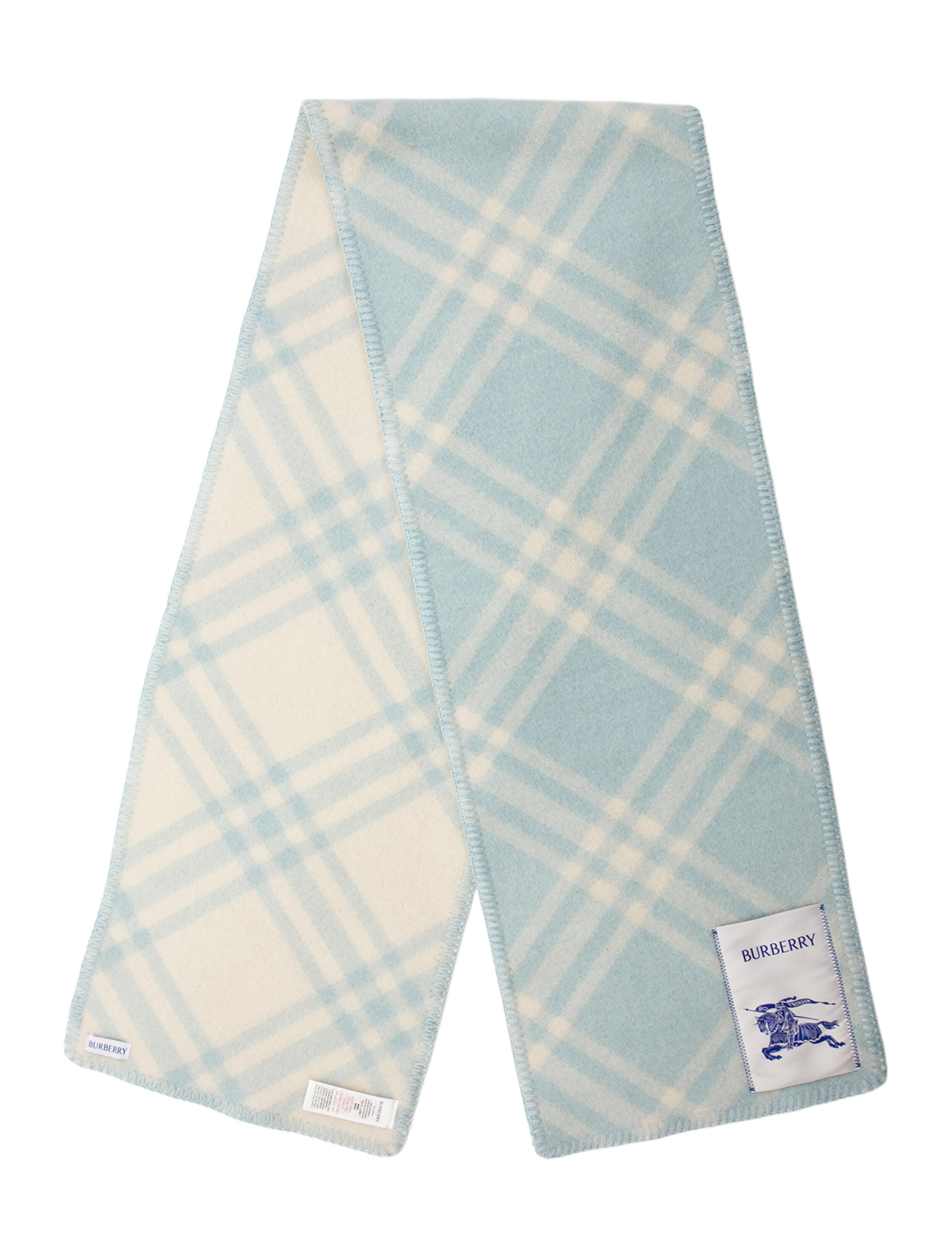 Burberry Wool Plaid Print Scarf