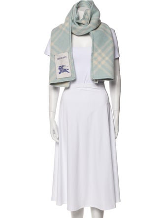 Burberry Wool Plaid Print Scarf