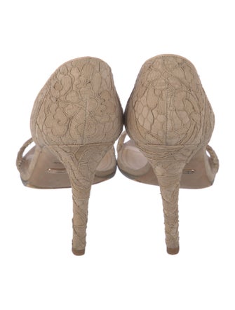 Burberry Lace Slingback Sandals