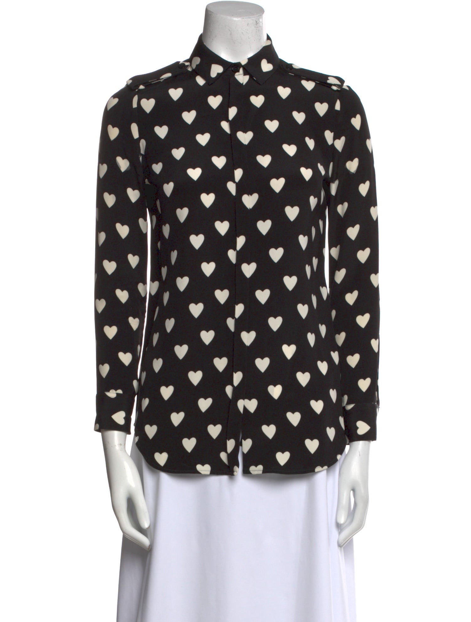 Burberry Silk Printed Button-Up Top