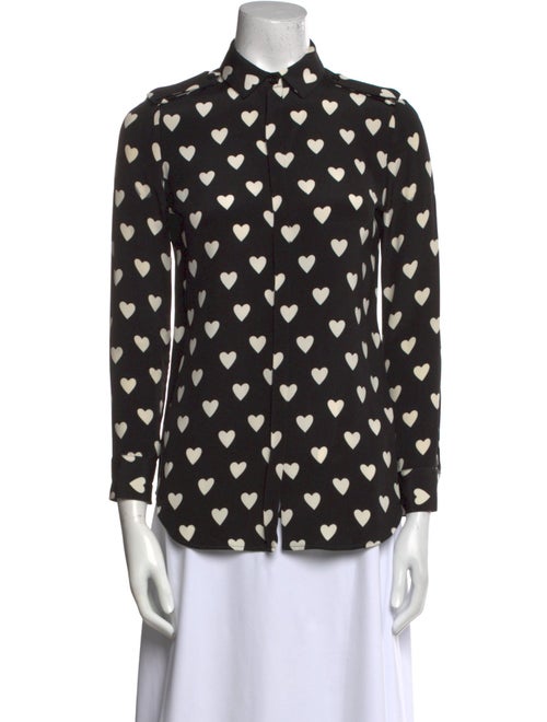 Burberry Silk Printed Button-Up Top
