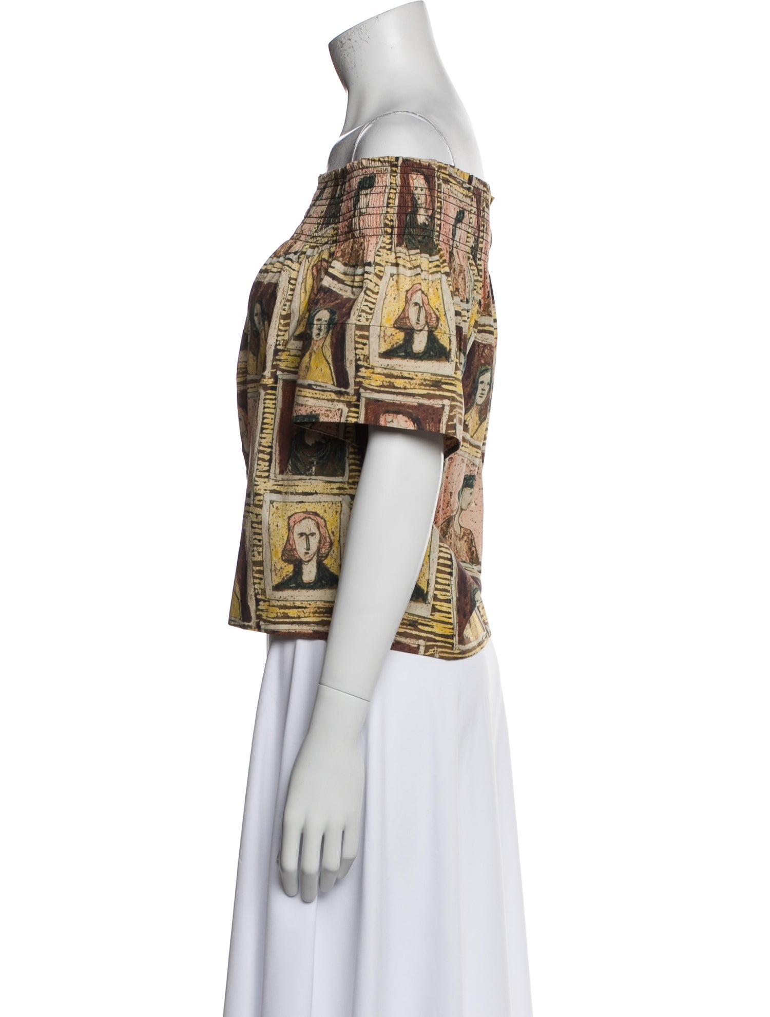 Burberry Printed Off-The-Shoulder Crop Top