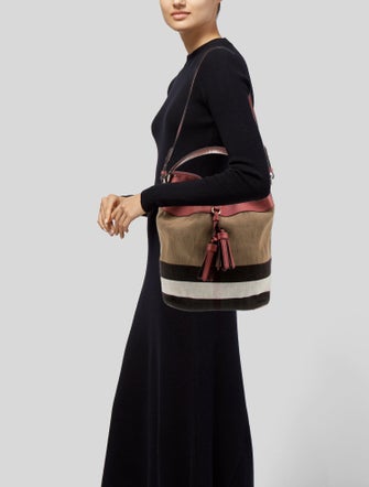 Burberry Exploded Check Bucket Bag