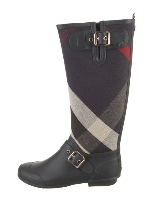 Burberry Rubber Plaid Print Rain Boots
