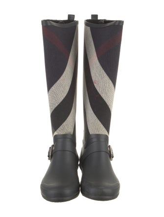 Burberry Rubber Plaid Print Rain Boots