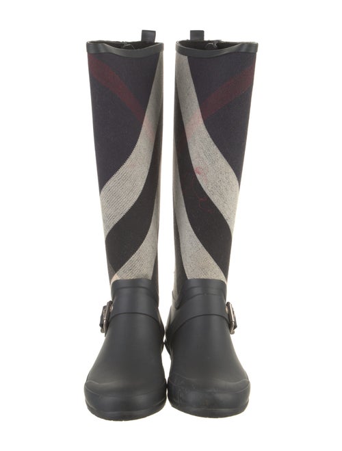 Burberry Rubber Plaid Print Rain Boots