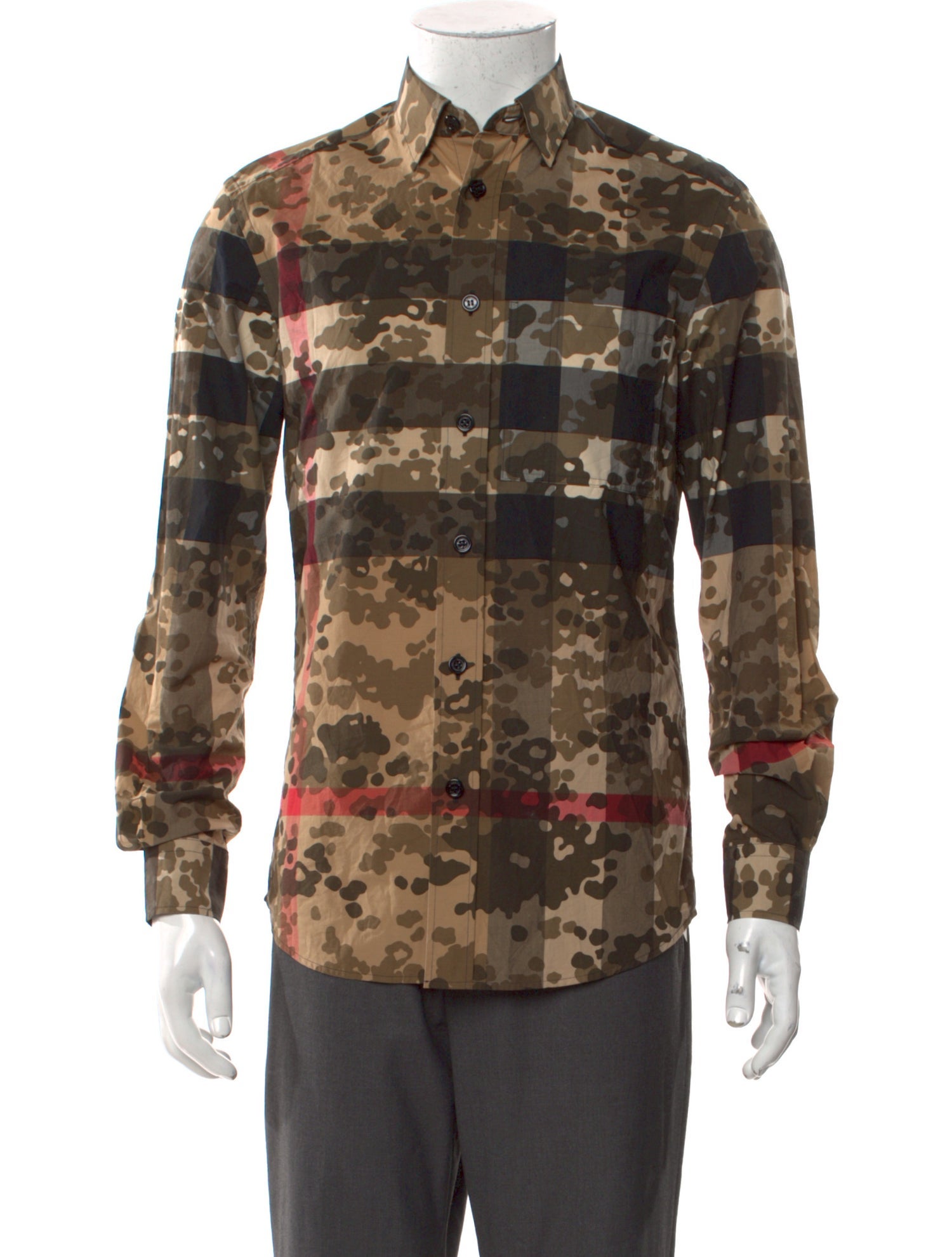 Burberry Camouflage Print Long Sleeve Shirt