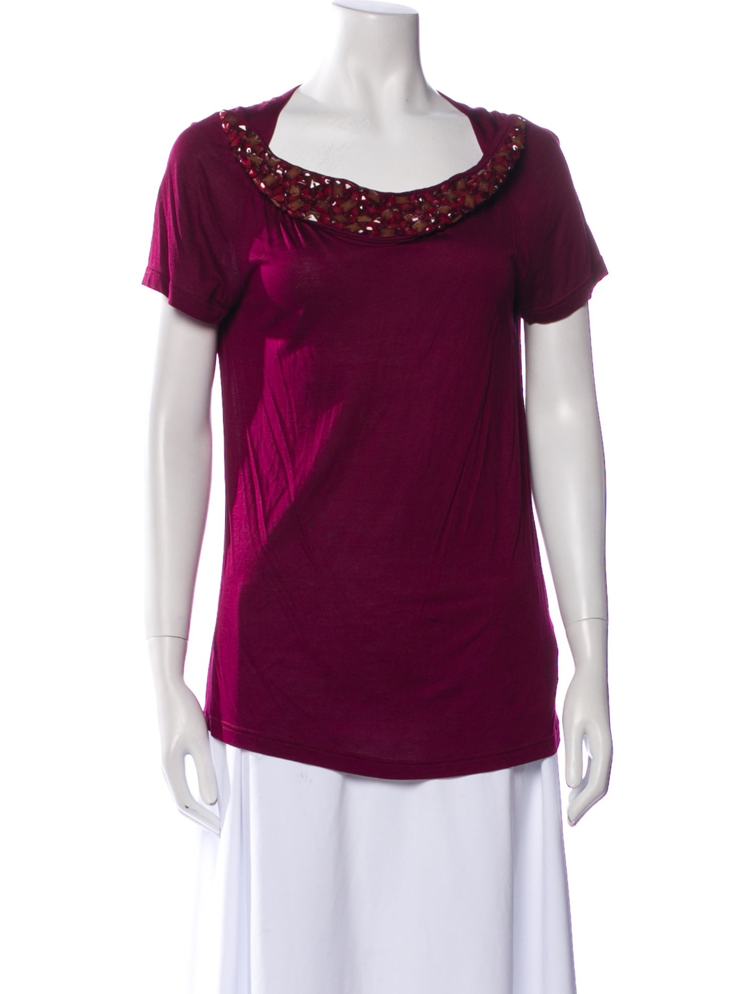 Burberry London Bateau Neckline Short Sleeve T-Shirt