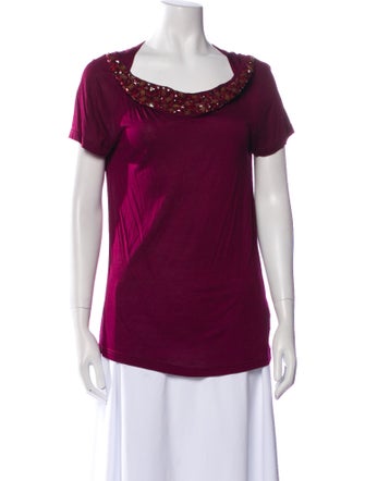 Burberry London Bateau Neckline Short Sleeve T-Shirt