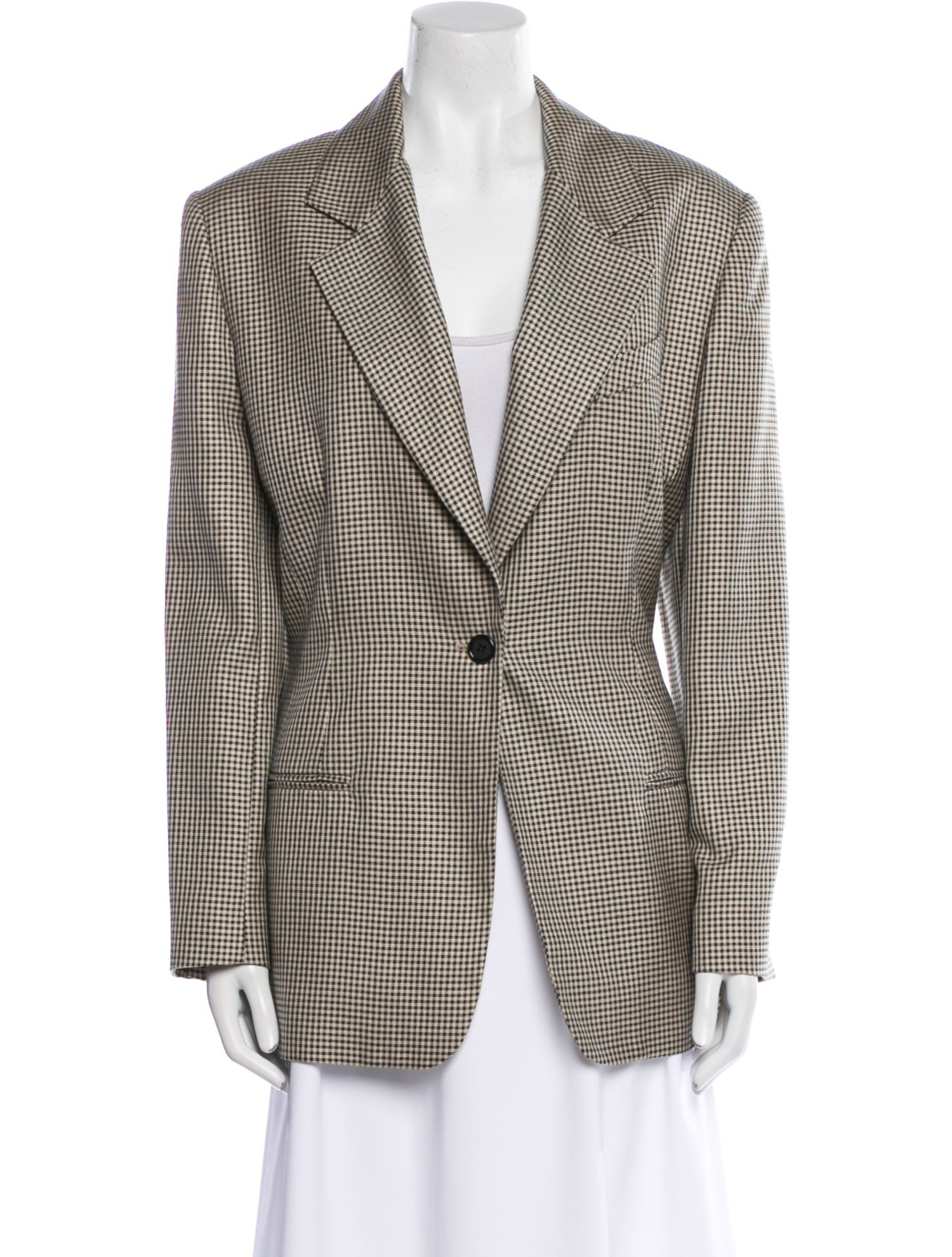 Burberry Silk Plaid Print Blazer