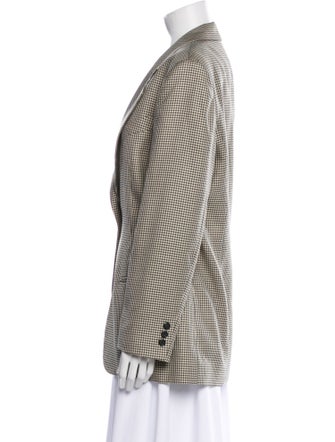 Burberry Silk Plaid Print Blazer