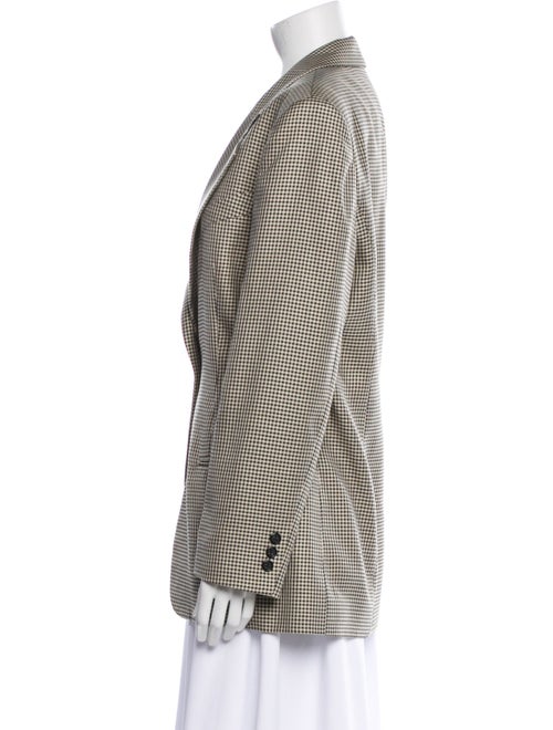 Burberry Silk Plaid Print Blazer