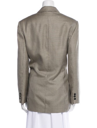 Burberry Silk Plaid Print Blazer