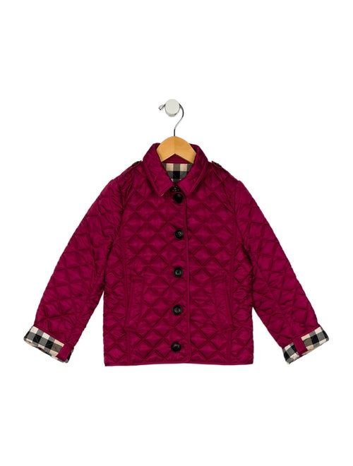 Burberry kid girls' burgundy jacket