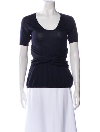 Burberry Virgin Wool Scoop Neck T-Shirt