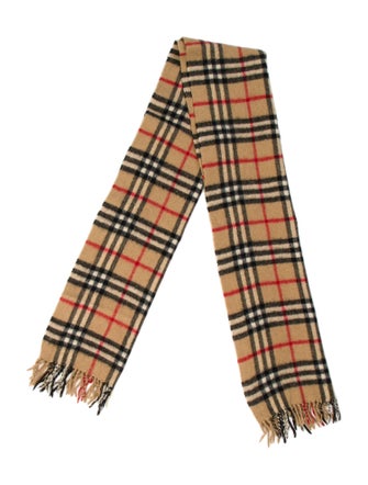Burberry Cashmere Nova Check Pattern Scarf